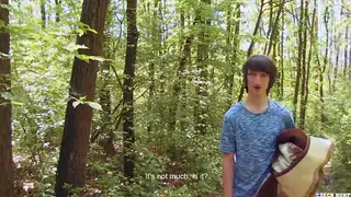 Muscular Jock Takes a Rough Blowjob and Rim Job Outdoors