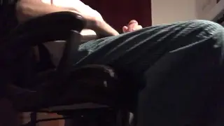 Man Strokes His Hard Length to the Edge