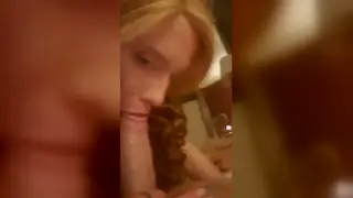 Blonde Teen Swallows Deep Throat Load