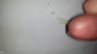 Solo Guy Finishes on His Pillow at Home