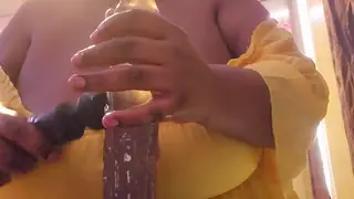 Ebony BBW Worships Voluptuous Partner With Toy