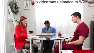 Teen Step-Granddaughter Shares Festive 69 With Santa Step-Grandpa