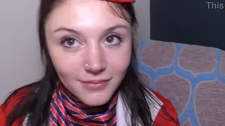 Uniformed Amateur Delivers a Skilled Interracial Blowjob