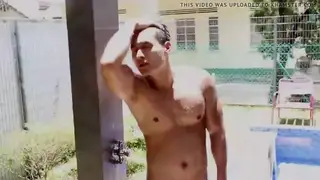 Ripped Asian Hunk Strokes Massive Cock to Climax