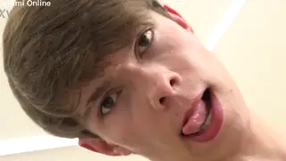 Muscular Twink Strokes Uncut Cock to Explosive Finish