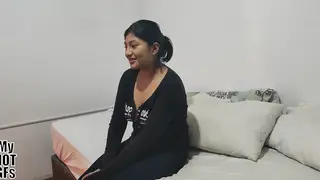 Latina Casting Cutie Swallows Cum After POV Ride
