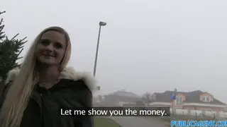 Blonde Amateur Takes Cash for a POV Car Fuck Outdoors