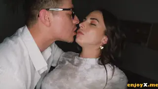 Tattooed Brunette Rides and Takes Anal in Kitchen