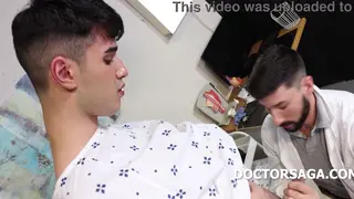 Uniformed Doctor Milks Twink Patient During Exam