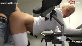 Blonde European MILF Nurse Delivers Deep Throat Treatment