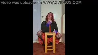 Crossdresser Services Toy With Mouth and Hole Twice