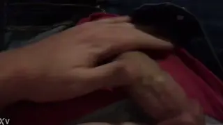 Guy Strokes His Hard Cock With Slow, Steady Hands