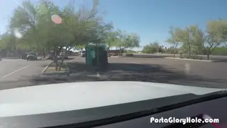 Mature Secretary Drains Strangers at an Outdoor Gloryhole