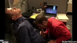 Tattooed Office Workers Trade Blowjobs Before Intense Anal at the Desk