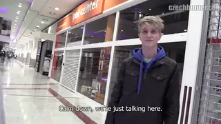 Blond Twink Takes Bareback Pounding and Creampie Finish