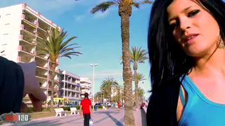 Petite Brunette Tourist Earns Her Stay with Deep Oral Service