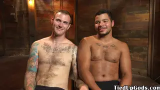 Muscular Sub Endures Harsh Whipping While Bound in Rope