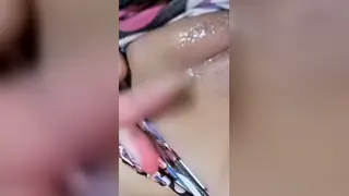 Latina Teen Massages Her Body in Uniform Solo