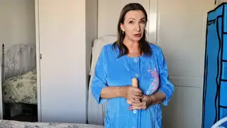 Busty Stepmom Teases in Lingerie Before Toy Play