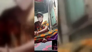 Indian MILF Takes Bareback Doggystyle on Live Call