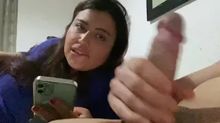 Brunette MILF Gives Handjob During Massage