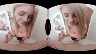 Busty Blonde Teases in Lingerie During POV Webcam Show