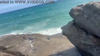 Brunette Latina Takes Two Cocks in a Beach Orgy