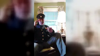 Mature Bear Explores Bondage in Military Uniform on Webcam