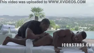 Muscular Stepbrothers Share Blowjob in Ebony Encounter