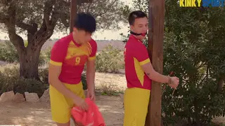 European Jocks Turn Post-Game into Bondage Play