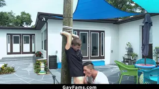 Hunky Stepdad Breeds Twink Stepson Raw on Floor