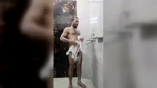 Hairy Indian Muscle Hunk Flexes in Military Uniform
