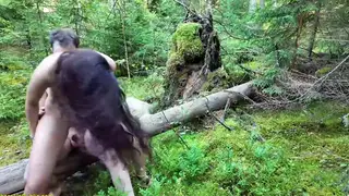 Petite Teen Takes Anal Doggystyle in Public Forest