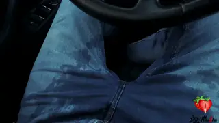 Petite Brunette Employee Swallows Cum After Car Blowjob