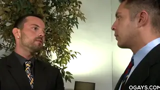 Latino Office Worker Rims Colleague Before Bareback Desk Fuck