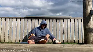 European Twink Jerks Uncut Monster Cock Outdoors