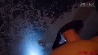 Asian Hunk Takes Bareback Stranger at Gloryhole