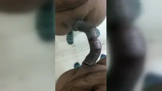 BBC Stud Jerks Off in a Public Bathroom
