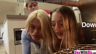 Stepbrother Rails Stuck Stepsister and Latina BFF
