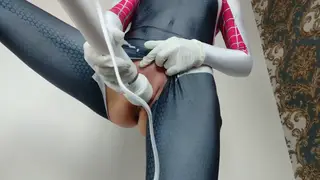 Curvy Teen Cosplayer Squirts Hard While Riding Toys