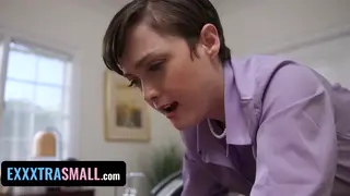Boss Bends Petite Employee Over Desk for Rough POV Spanking