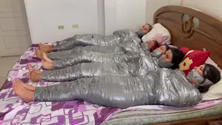 Brunette Latinas Bound and Gagged in Mummification Compilation