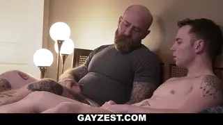 Hairy Stepfather Pounds Stepson's Ass Bareback