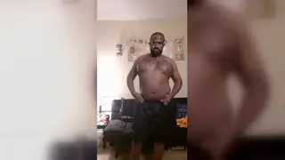 Hairy Ebony Bear Strips and Poses Solo