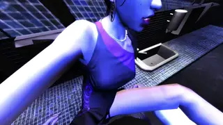 Asian Woman Cosplays in Club Bathroom Encounter