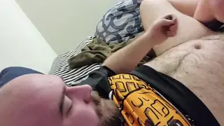 Hairy Bear Swallows Every Drop After Deep Blowjob