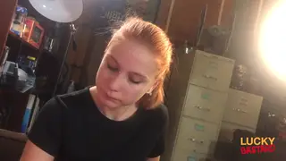 Inked Redhead Teen Works a Cock to Completion
