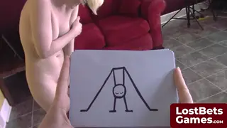 Blonde and Redhead Teens Play Strip Game to Lesbian Licking