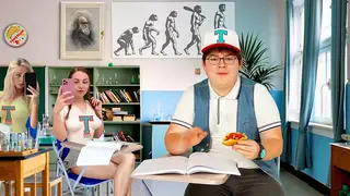 Mature Teacher Seduces Student During Casting at Desk
