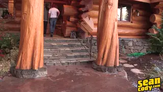 Muscular European Threesome Ends in Creampie and Rimming